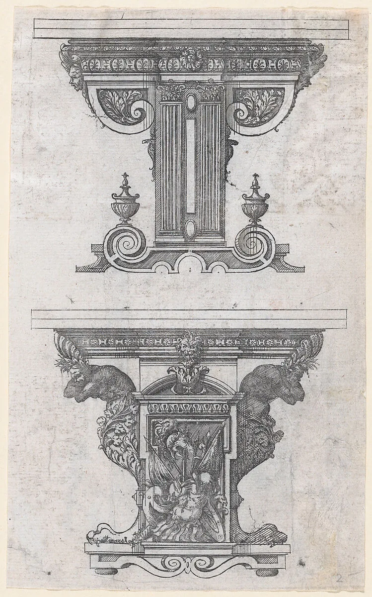 Two Table Designs — Jacques Androuet Du Cerceau