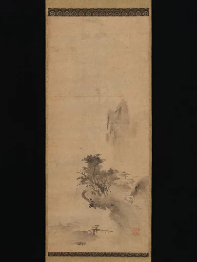 牧松周省筆 破墨山水図|Splashed-Ink Landscape