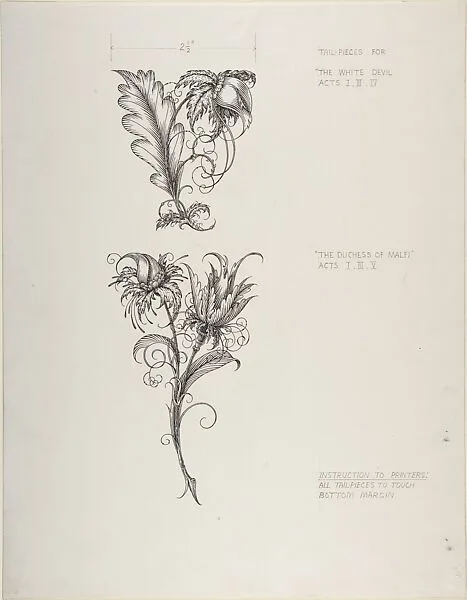 Floral Tailpiece Designs for "The Duchess of Malfi" and "The White Devil" — Henry Weston Keen|John Webster|John Lane, The Bodley Head