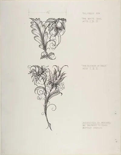 Floral Tailpiece Designs for "The Duchess of Malfi" and "The White Devil"