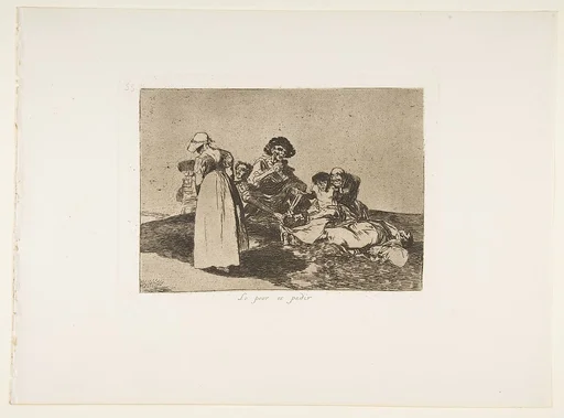 Plate 55 from "The Disasters of War" (Los Desastres de la Guerra): 'The worst is to beg' (Lo peor es pedir)