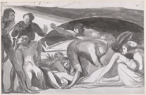 John Howard Visiting a Lazaretto (recto); Titania and Her Fairies (verso) — John Howard|George Romney