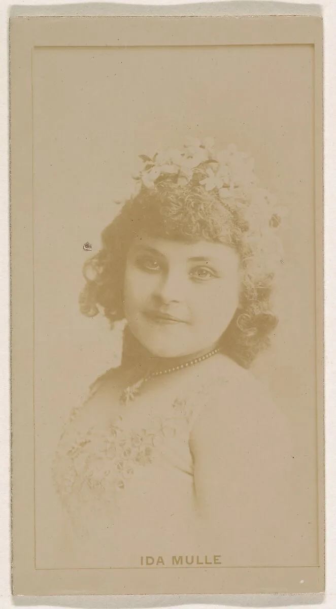 Ida Mulle, from the Actresses series (N245) issued by Kinney Brothers to promote Sweet Caporal Cigarettes — Kinney Brothers Tobacco Company