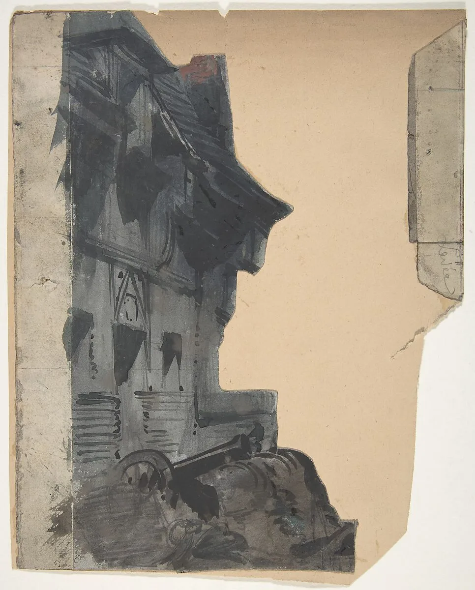 Design for a Stage Set at the Opéra, Paris — Eugène Cicéri
