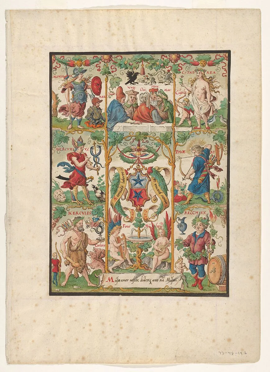 Classical Allegory with the arms of the Ochsenfelder — Virgil Solis