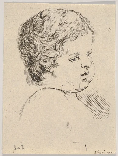 Plate 12: head of a child, from 'The Book for Learning to Draw' (Livre pour apprendre à dessiner)