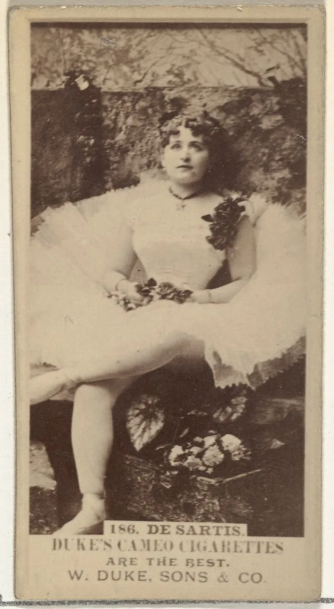 Card Number 186, De Sartis, from the Actors and Actresses series (N145-5) issued by Duke Sons & Co. to promote Cameo Cigarettes — W. Duke, Sons & Co.