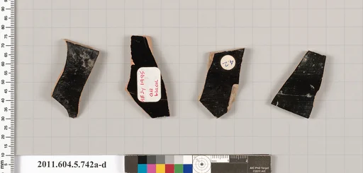Terracotta fragments of kylikes (drinking cups)
