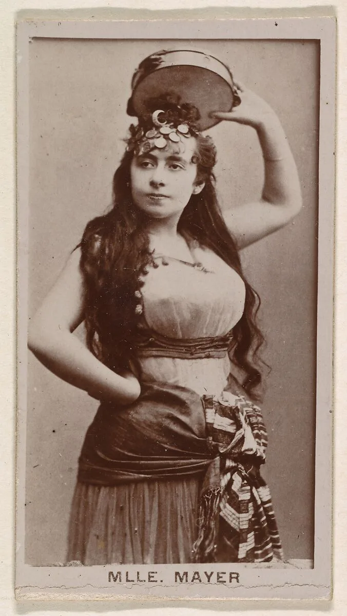 Mlle. Mayer, from the Actresses series (N245) issued by Kinney Brothers to promote Sweet Caporal Cigarettes — Kinney Brothers Tobacco Company