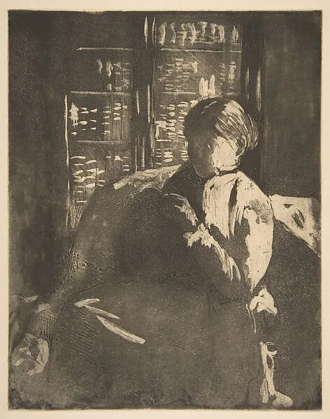 Knitting in the Library — Mary Cassatt