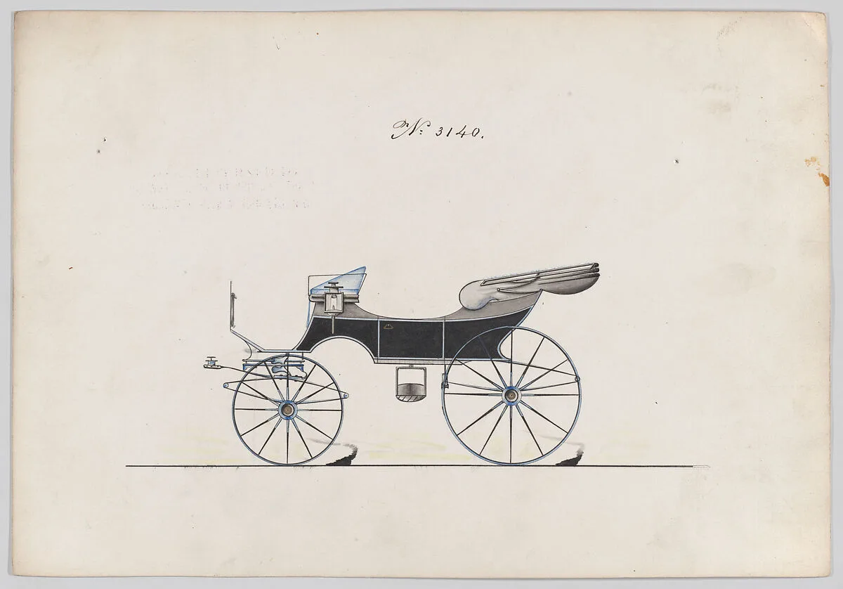 Design for 2 seat or Cabriolet Phaeton, no. 3146 — Brewster & Co.