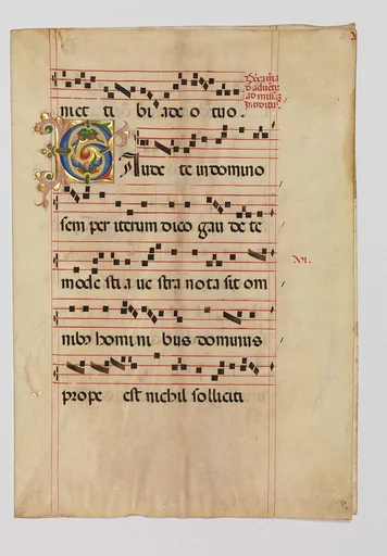 Bifolium with Foliated Initial C, from a Gradual
