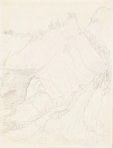 現代 謝稚柳 山水畫稿 冊頁|Landscape — Xie Zhiliu
