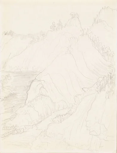現代 謝稚柳 山水畫稿 冊頁|Landscape