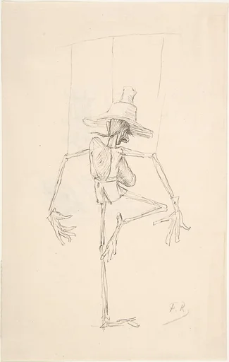 Study of Patin (recto); Sketch of an Open Book, "Compendium Maleficarum" (verso)
