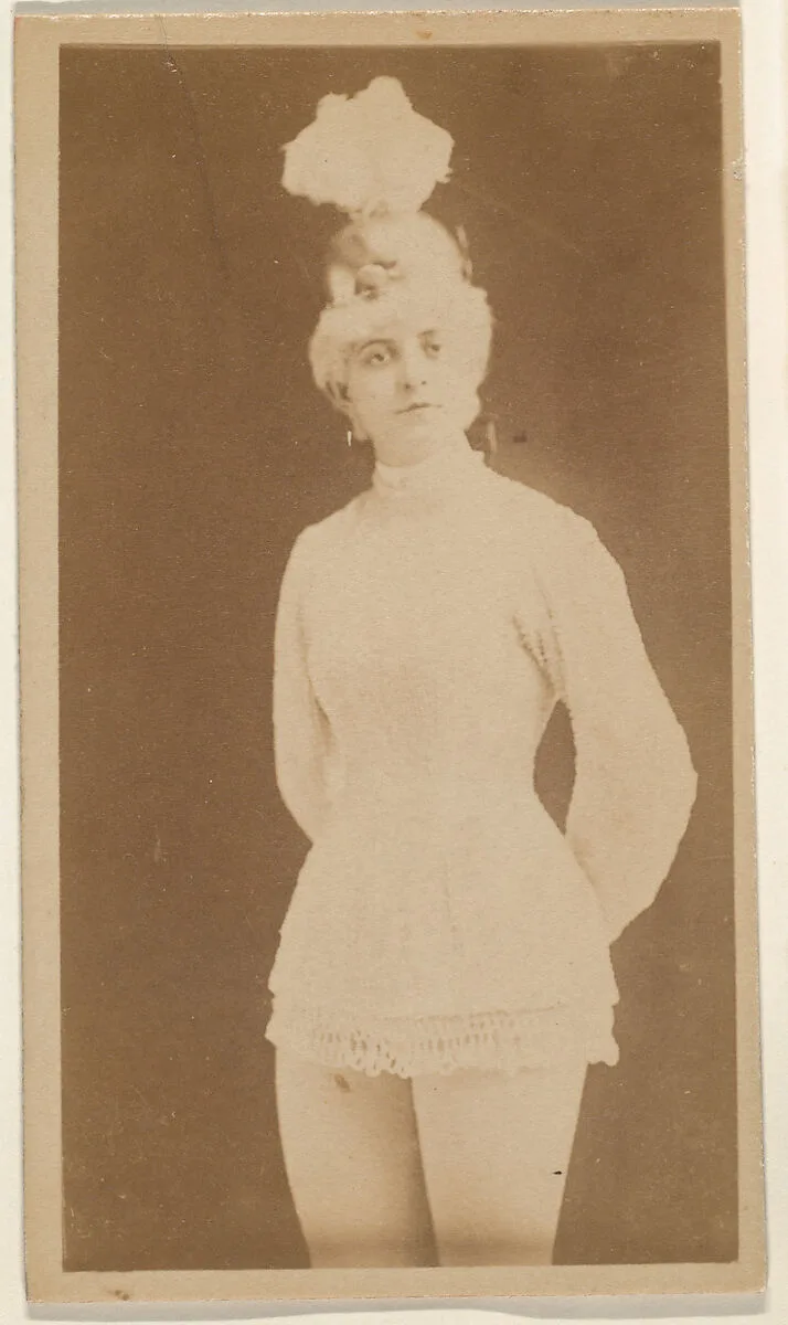 Actress wearing plumed headpiece, from the Actresses series (N668) — Unknown