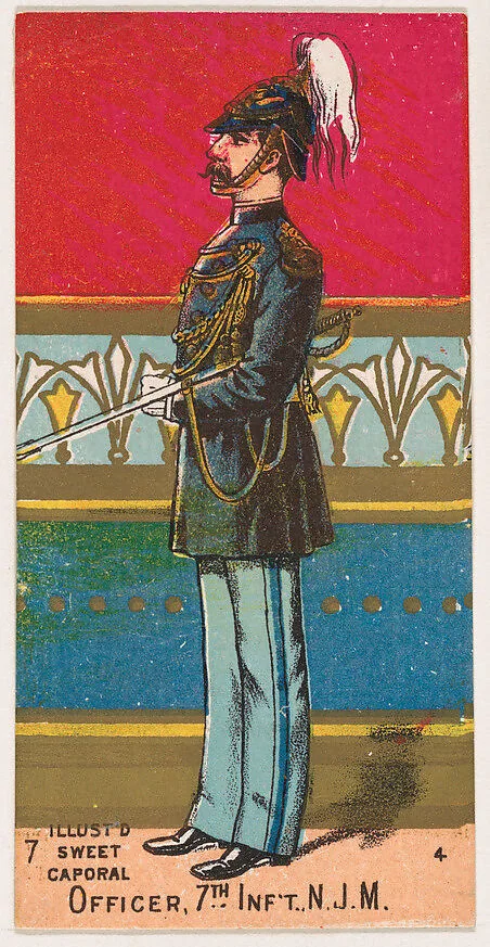 Officer, 7th Infantry, New Jersey Militia, from the Military Series (N224) issued by Kinney Tobacco Company to promote Sweet Caporal Cigarettes — Kinney Brothers Tobacco Company