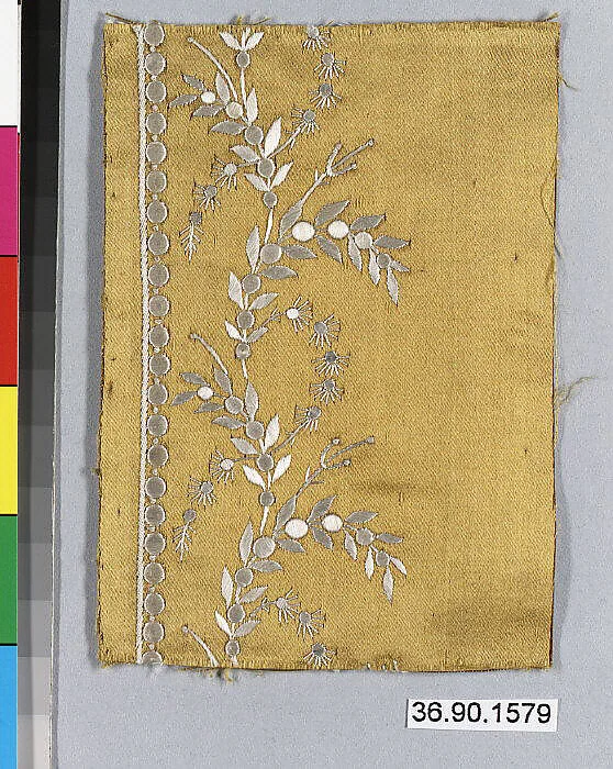 Embroidery sample for a man’s suit or waistcoat — Unknown