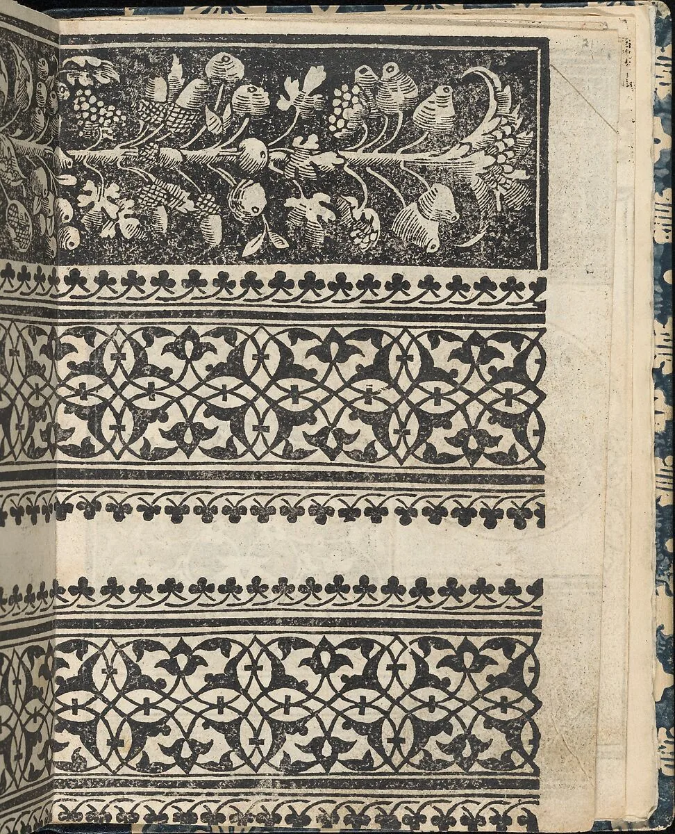 Essempio di recammi, page 21 (recto) — Giovanni Antonio di Nicolini da Sabio e i fratelli|Giovanni Antonio Tagliente