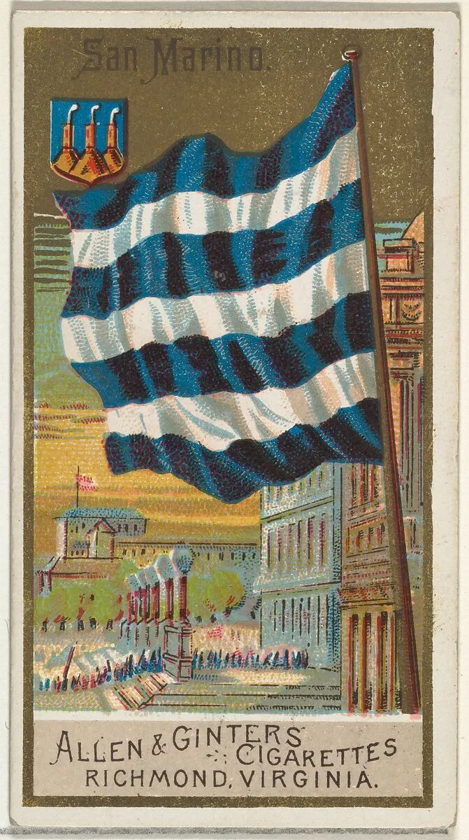 San Marino, from Flags of All Nations, Series 2 (N10) for Allen & Ginter Cigarettes Brands — Allen & Ginter