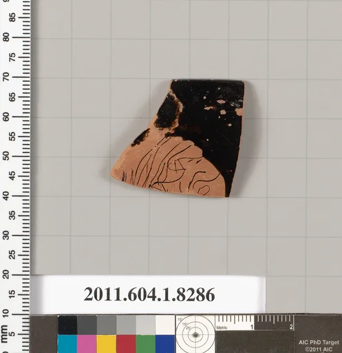 Terracotta rim fragment of a kylix (drinking cup)