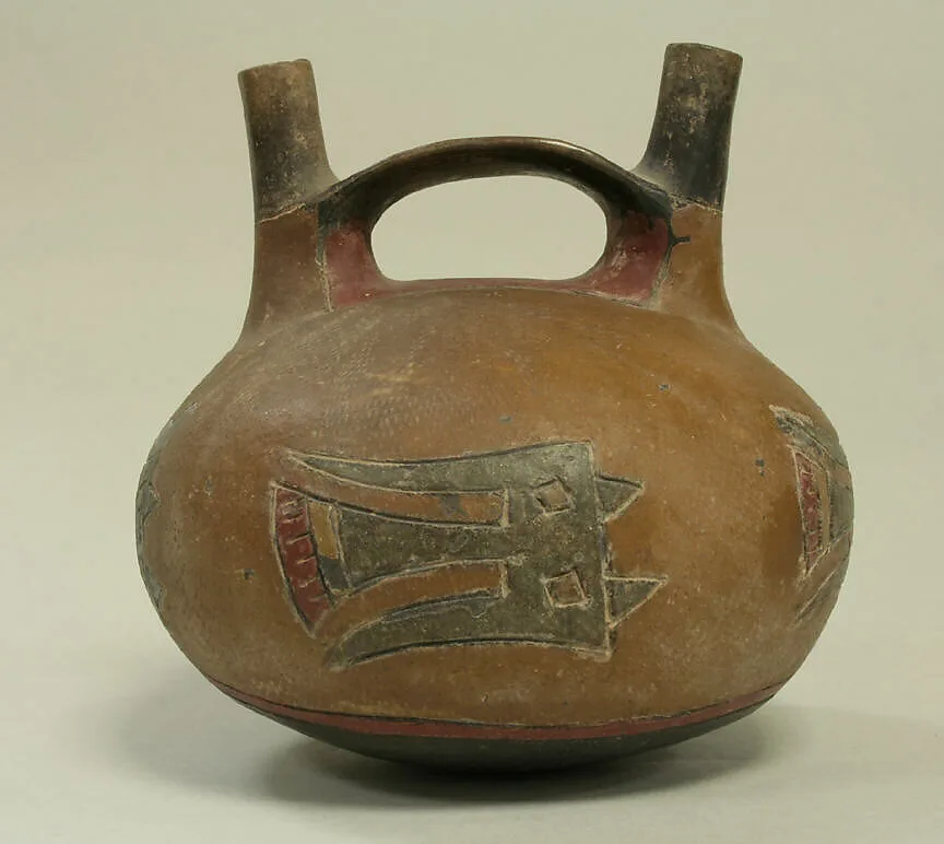 Double spout and bridge bottle with birds — Unknown