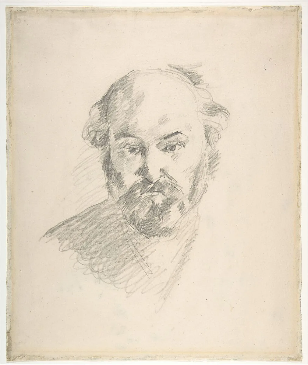 Portrait of the Artist (recto); Fragment of a Landscape Study (verso) — Paul Cézanne