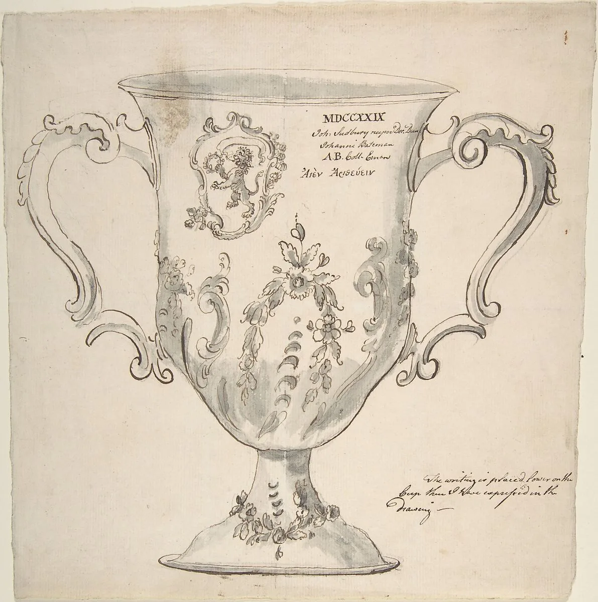 A Silver Urn, inscribed "MDCCXXIX...John Sudbury...Johanni Bateman" — Anonymous, British, 19th century