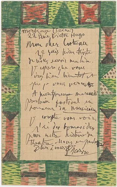 Illustrated Letter to Jean Cocteau — Pablo Picasso