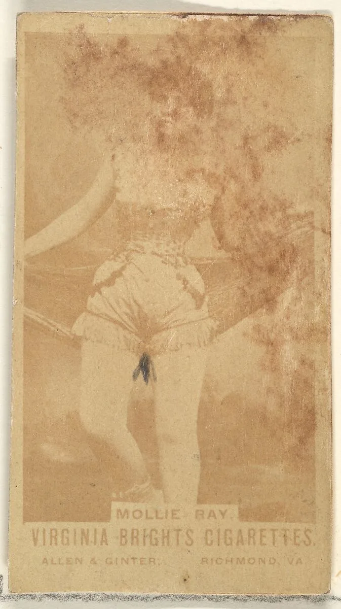 Mollie Ray, from the Actors and Actresses series (N45, Type 1) for Virginia Brights Cigarettes — Allen & Ginter