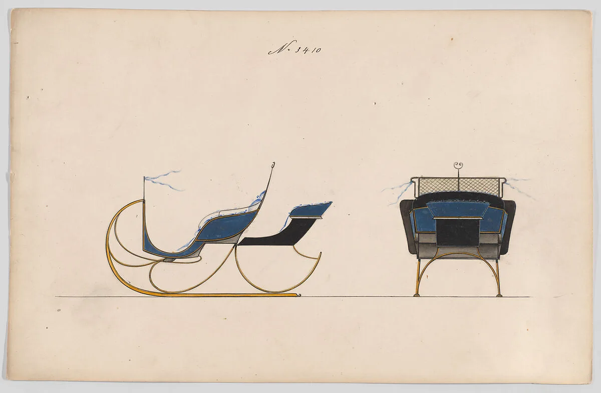 Design for Rumble Sleigh, no. 3410 — Brewster & Co.