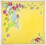 Design for a Scarf with Floral Motif — Marcel Vertès