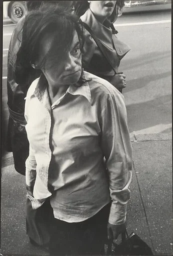 [Woman on Street Carrying Purse, New York]