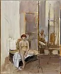 Sitting Nude and Reflected Painter (Self-Portrait) — Rodrigo Moynihan