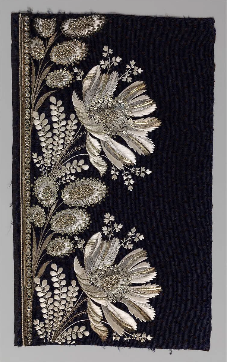 Embroidery sample for a man’s suit — Unknown