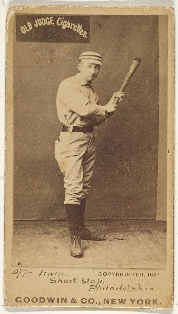 Arthur Albert "Doc" Irwin, Shortstop, Philadelphia, from the Old Judge series (N172) for Old Judge Cigarettes — Goodwin & Company