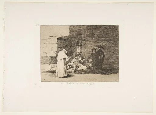 Plate 49 from "The Disasters of War" (Los Desastres de la Guerra): 'A woman's charity' (Caridad de una muger)