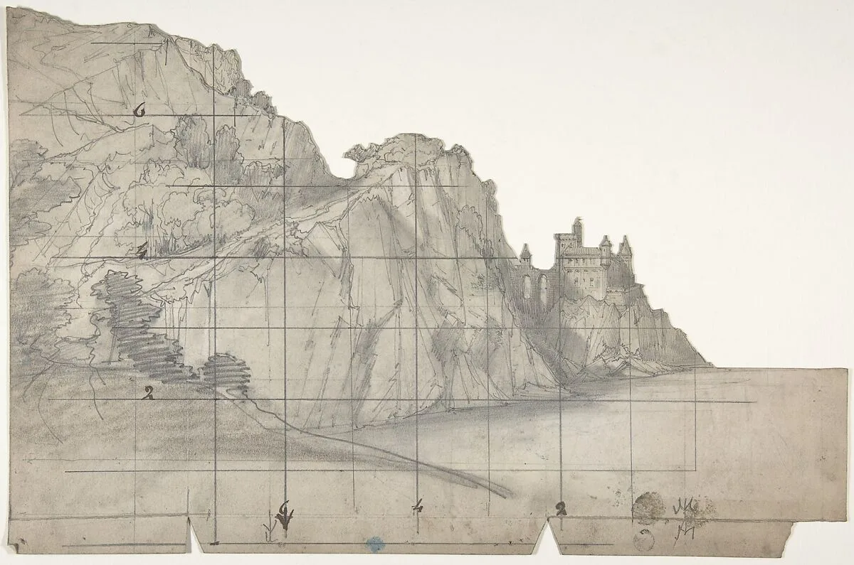 Design for a Stage Set at the Opéra, Paris — Eugène Cicéri