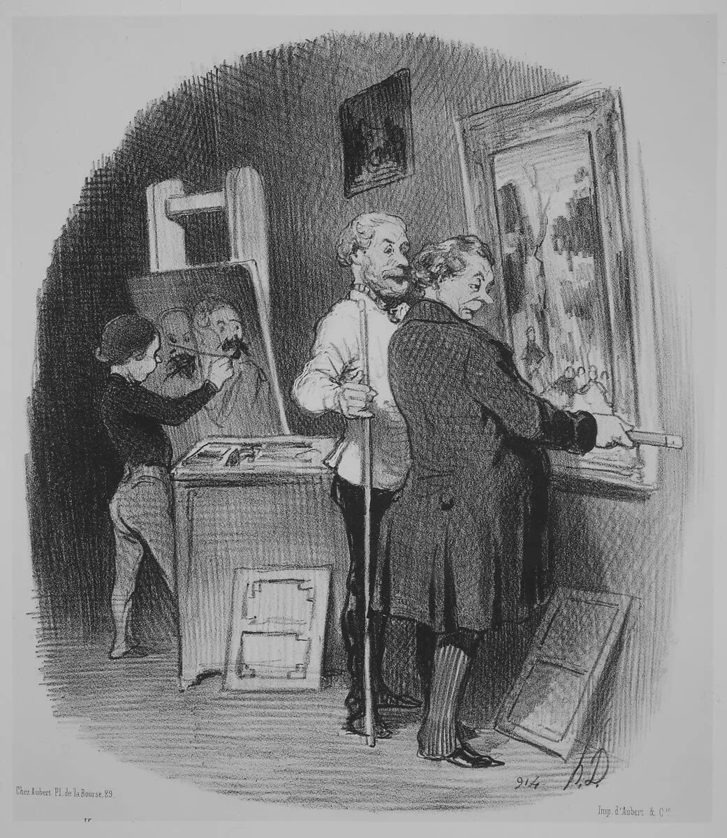Votre tableau me plairait aussi...., from Les Bons Bourgeois, published in Le Charivari, October 12, 1846 — Honoré Daumier|Aubert et Cie|Aubert et Cie