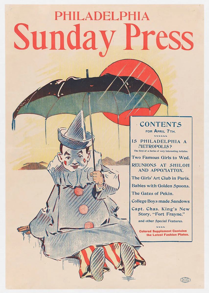 Advertisement for Philadelphia Sunday Press: April 7, 1896 — George Reiter Brill