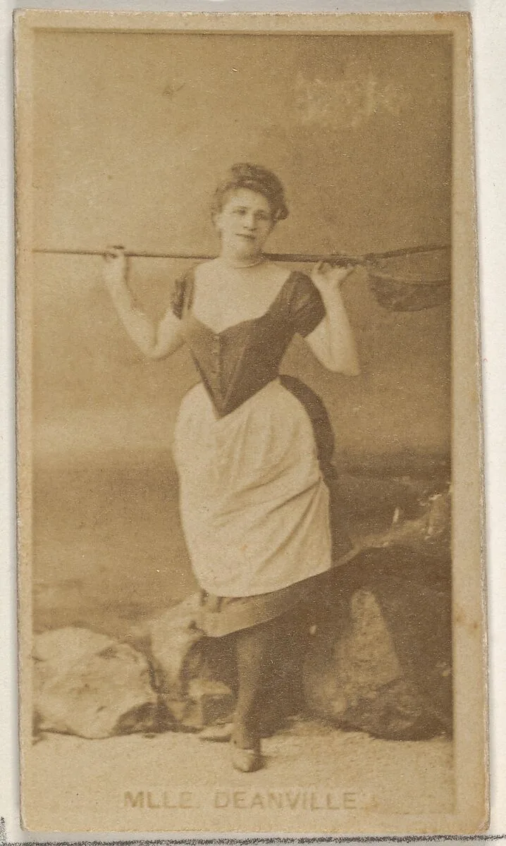 Mlle. Deanville, from the Actors and Actresses series (N45, Type 8) for Virginia Brights Cigarettes — Allen & Ginter