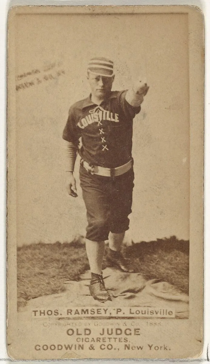 Thomas H. "Toad" Ramsey, Pitcher, Louisville Colonels, from the Old Judge series (N172) for Old Judge Cigarettes — Goodwin & Company