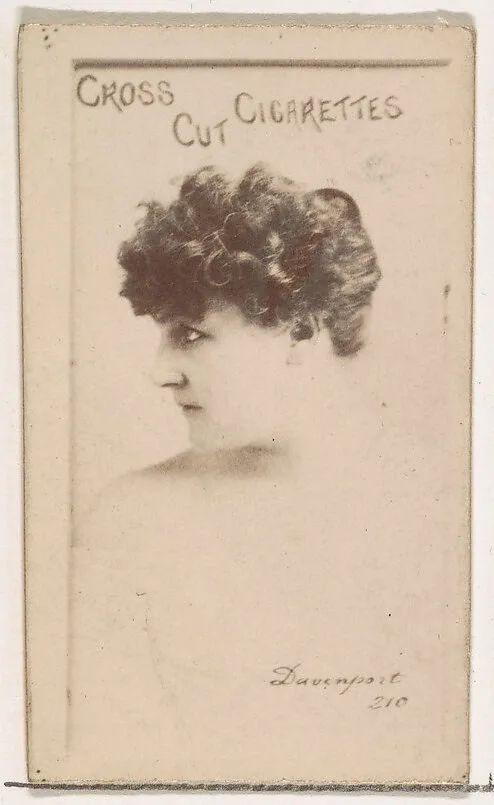 Card Number 210, Davenport, from the Actors and Actresses series (N145-1) issued by Duke Sons & Co. to promote Cross Cut Cigarettes — W. Duke, Sons & Co.