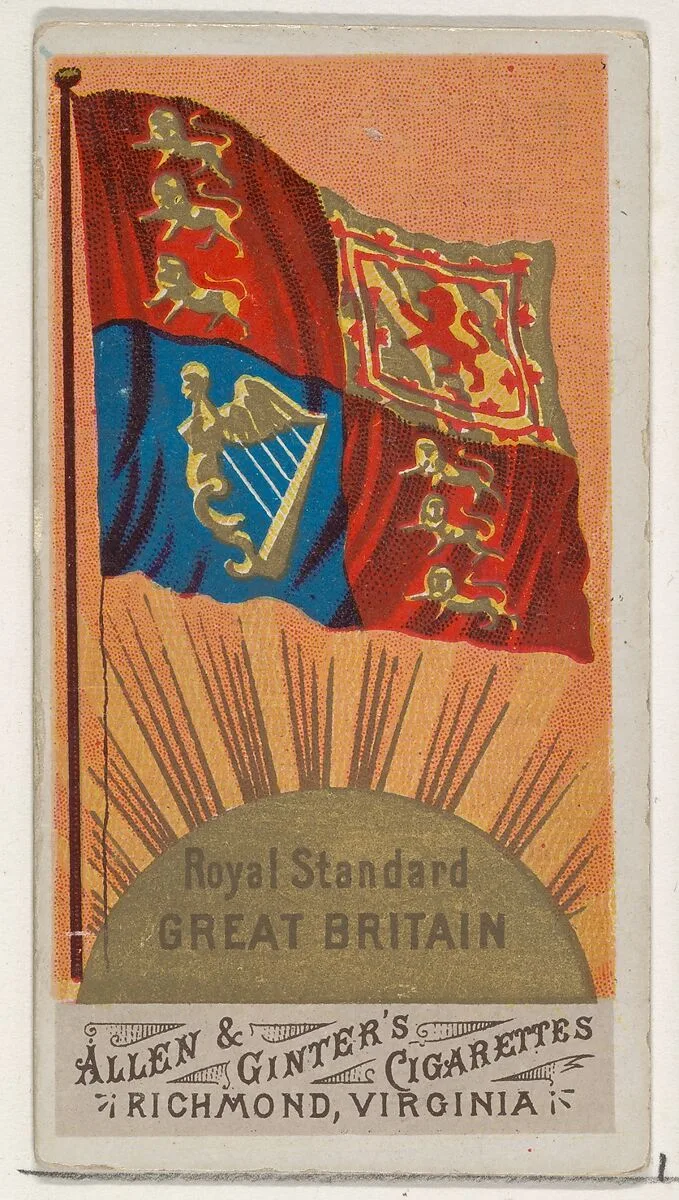 Royal Standard, Great Britain, from Flags of All Nations, Series 1 (N9) for Allen & Ginter Cigarettes Brands — Allen & Ginter