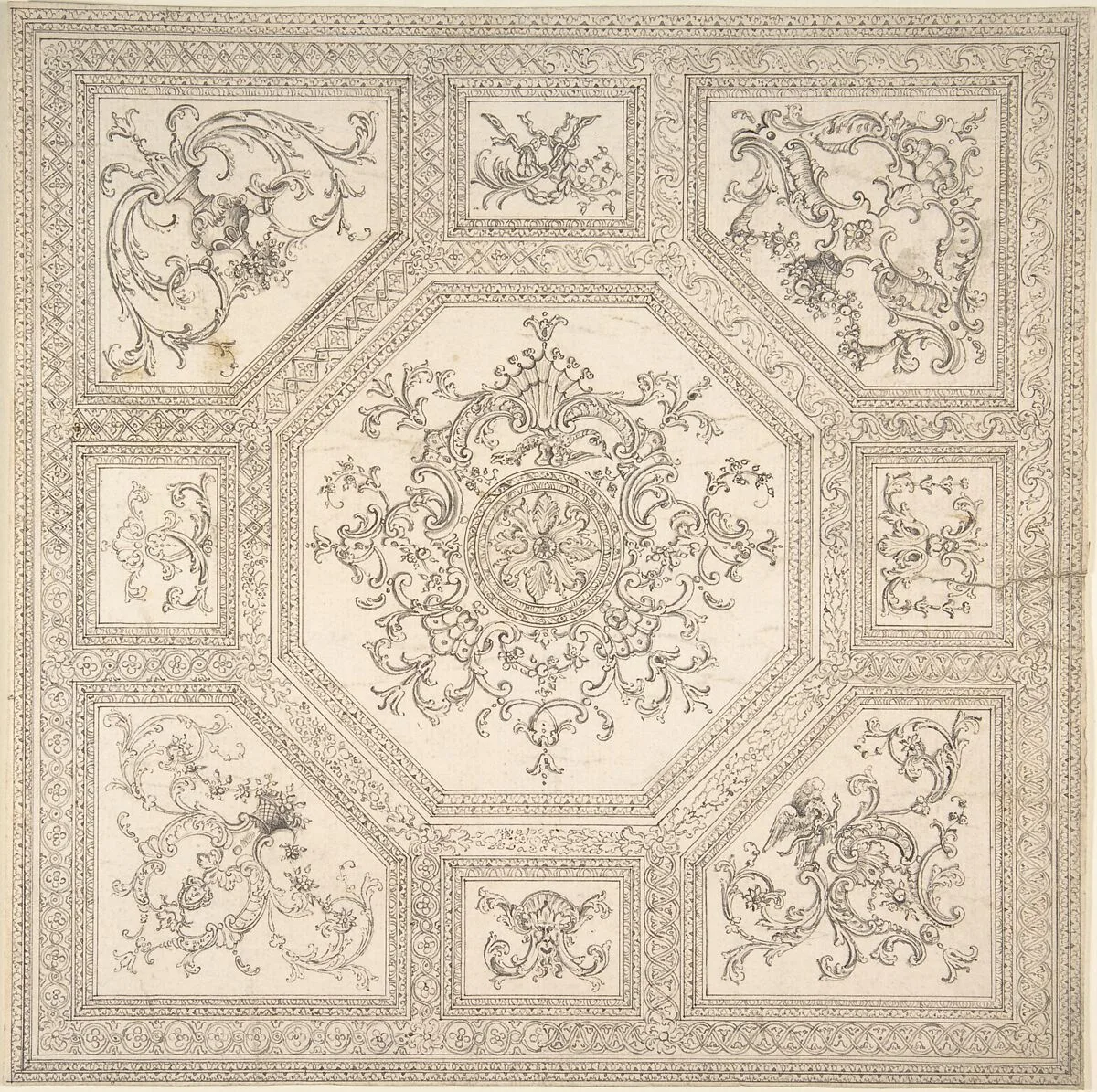 Palladian Ceiling Design — Anonymous, British, 18th century