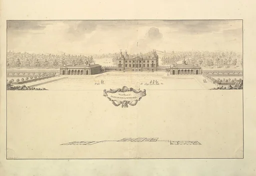 West Front of Houghton Hall in Norfolk, Perspective