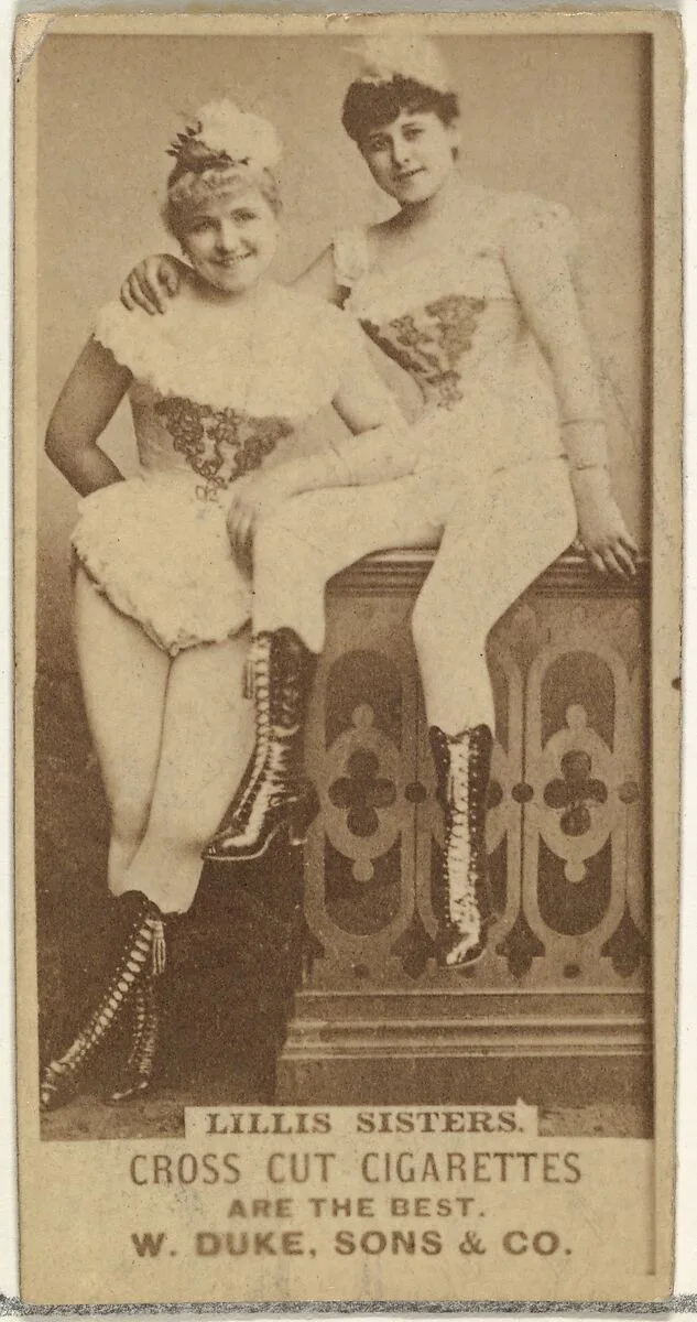 Lillis Sisters, from the Actors and Actresses series (N145-3) issued by Duke Sons & Co. to promote Cross Cut Cigarettes — W. Duke, Sons & Co.