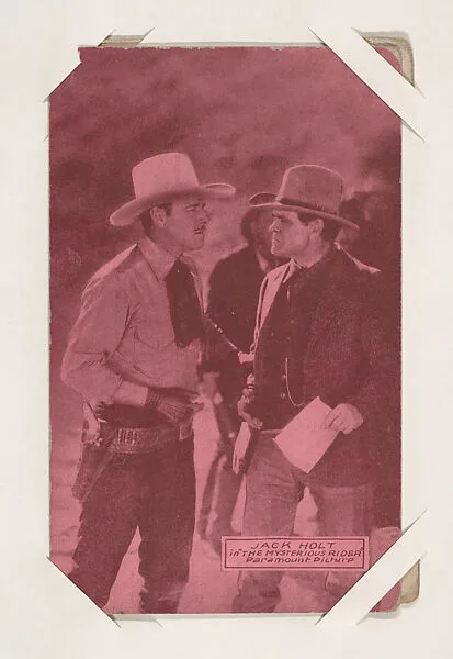 Jack Holt in "The Mysterious Rider" from Western Stars or Scenes Exhibit Cards series (W412) — Unknown