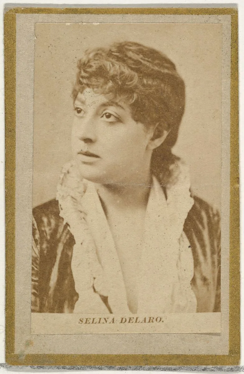 Selina Delaro, from the Actresses and Celebrities series (N60, Type 2) promoting Little Beauties Cigarettes for Allen & Ginter brand tobacco products — Allen & Ginter