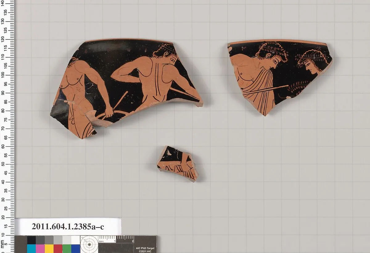 Terracotta fragments of a kylix (drinking cup) — Unknown